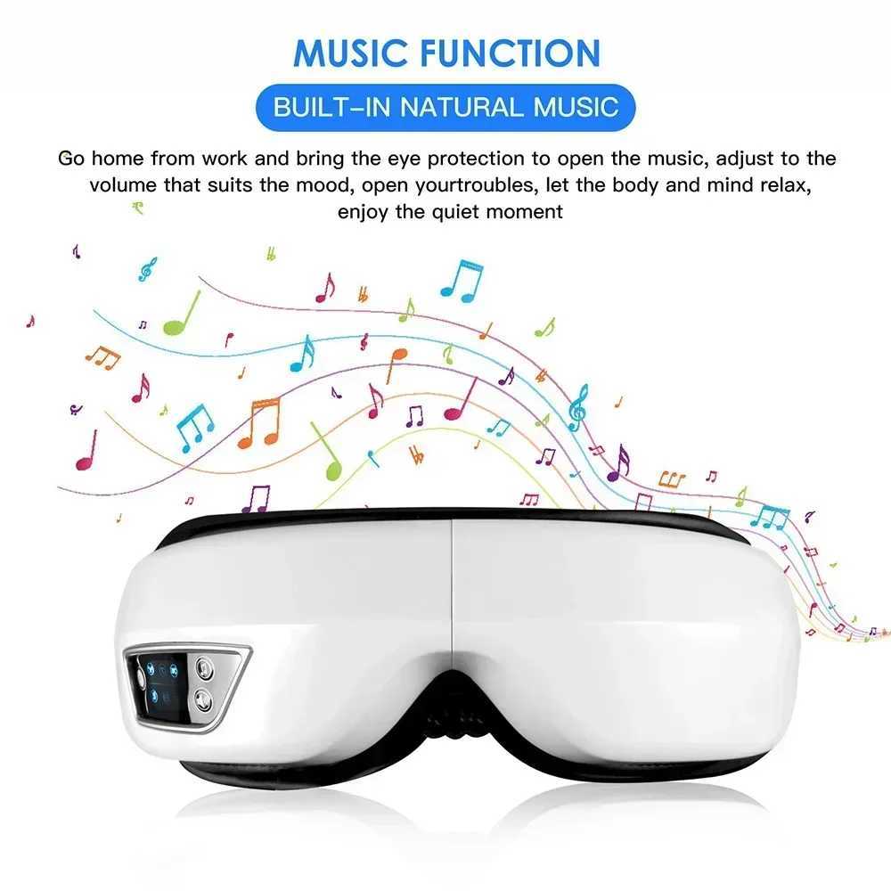 6D intelligent eye massager Airbag thermal compression Bluetooth music vibration heating eye massage care facial mask relax fatigue travel restXJ25022