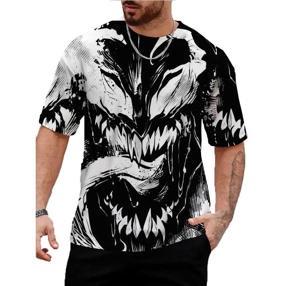 Venom Graphic T-Shirt Men Summer Cartoon Tops Tees Male Casual Stylish Short SLeeve Clothing Fashion Trend Streetwear W250224