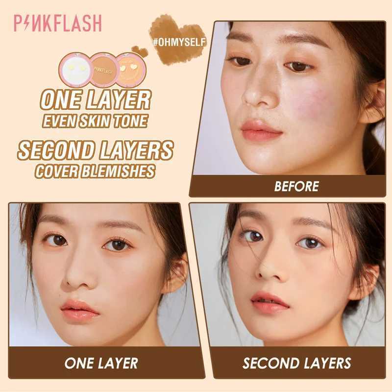 PINKFLASH Matte Pressed Powder Palette Long-lasting Oil Control Moisturizing Full Coverage Face Makeup Setting Powder CosmeticsXJ250224
