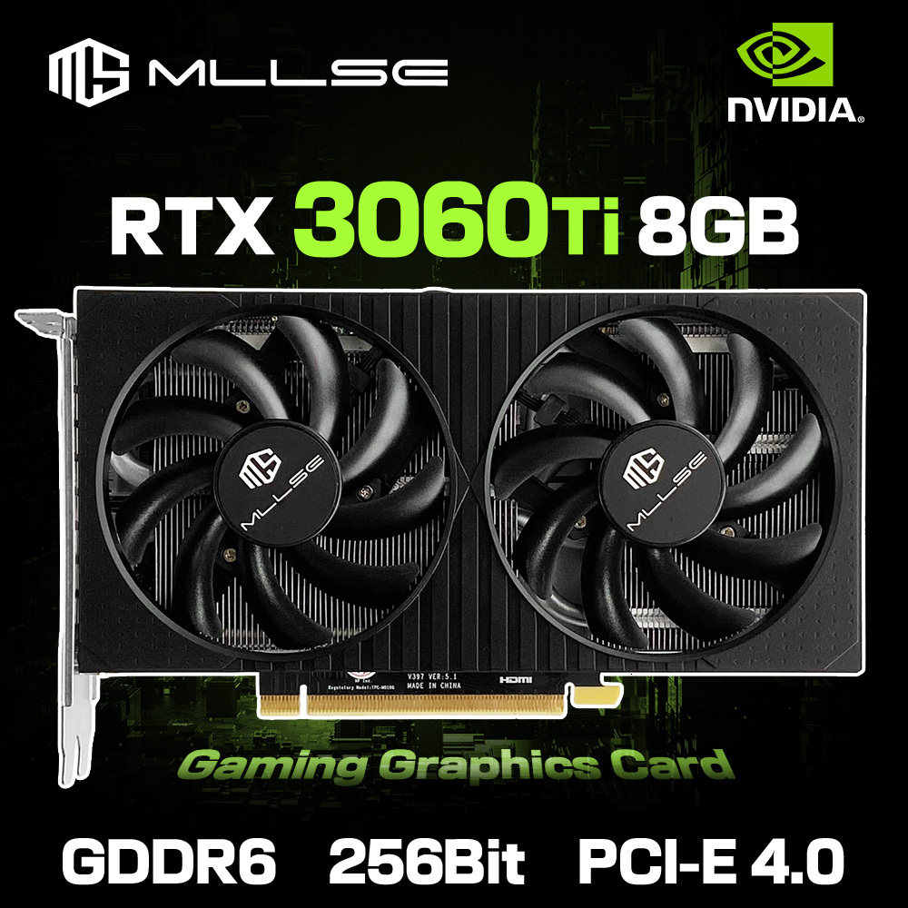 MLLSE RTX 3060Ti 8GB Graphics Card GDDR6 256Bit PCI Express 4.0 16 8Pin NVIDIA GPU Rtx 3060Ti Gaming Video Card Placa De Video