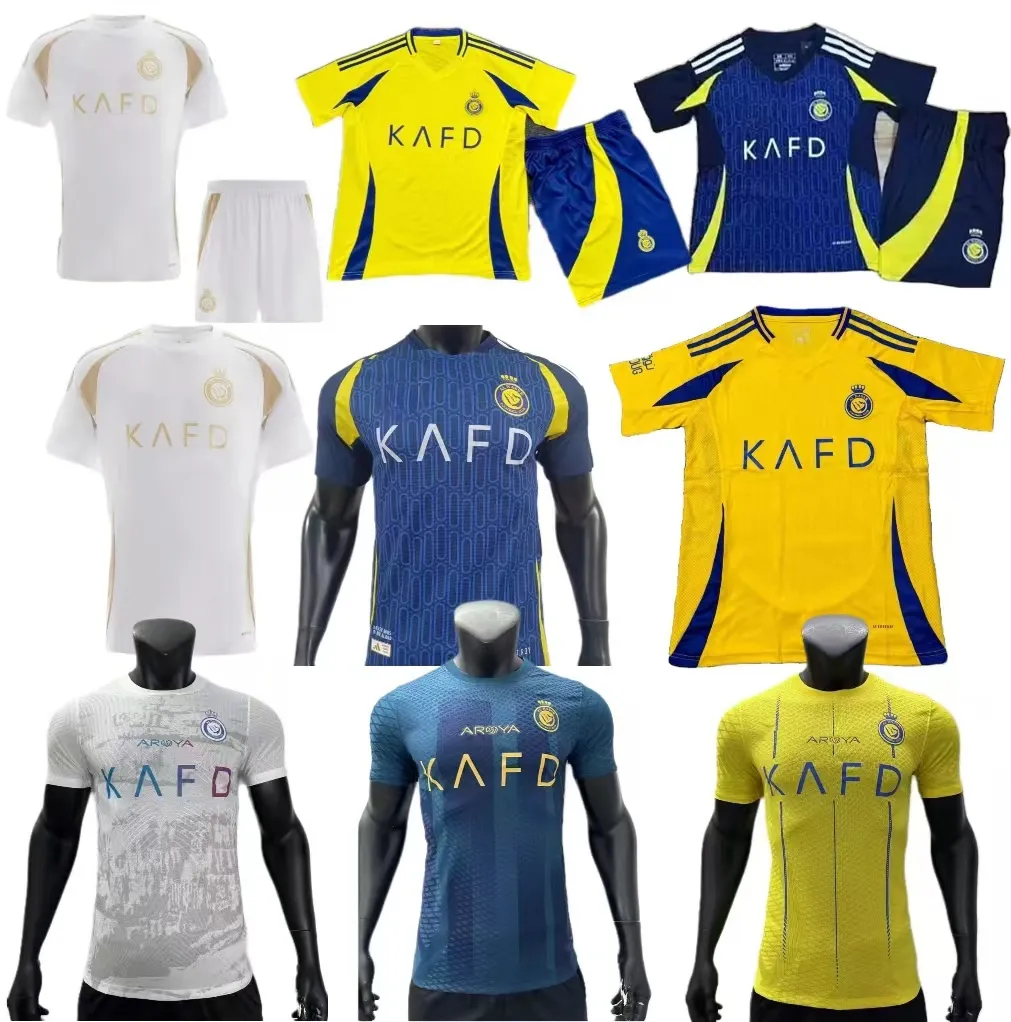 al nassr fc soccer jerseys ronaldo 2023 2024 2025 home yellow away 23 24 25 cr7 gonzalo martinez talisca ghislain konan vincent aboubakar men football shirt alnassr fc