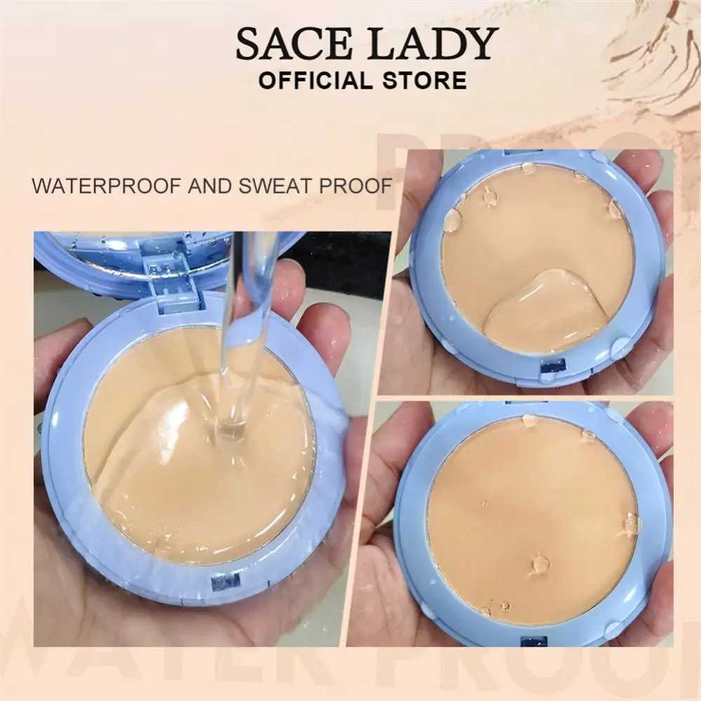 SACE LADY Silky Smooth Pressed Powder Fully Cover Concealer Soft Mist Natural Lasting Makeup Powder Durable Waterproof CosmeticsXJ250224