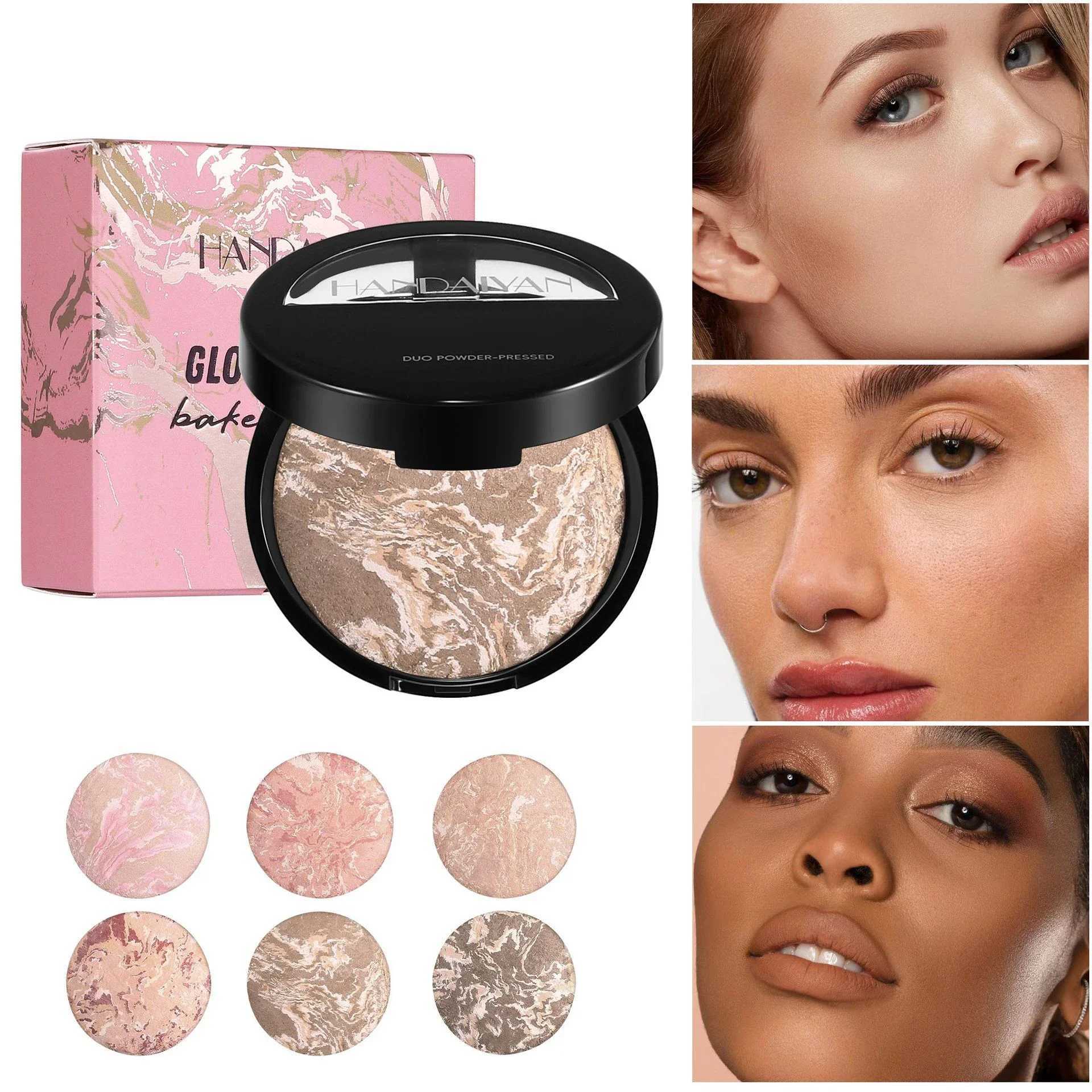 Marble Baking Makeup Set Powder Facial Pressing Powder Professional Oil Control Natural Base Full Coverage Long lasting MakeupXJ250224