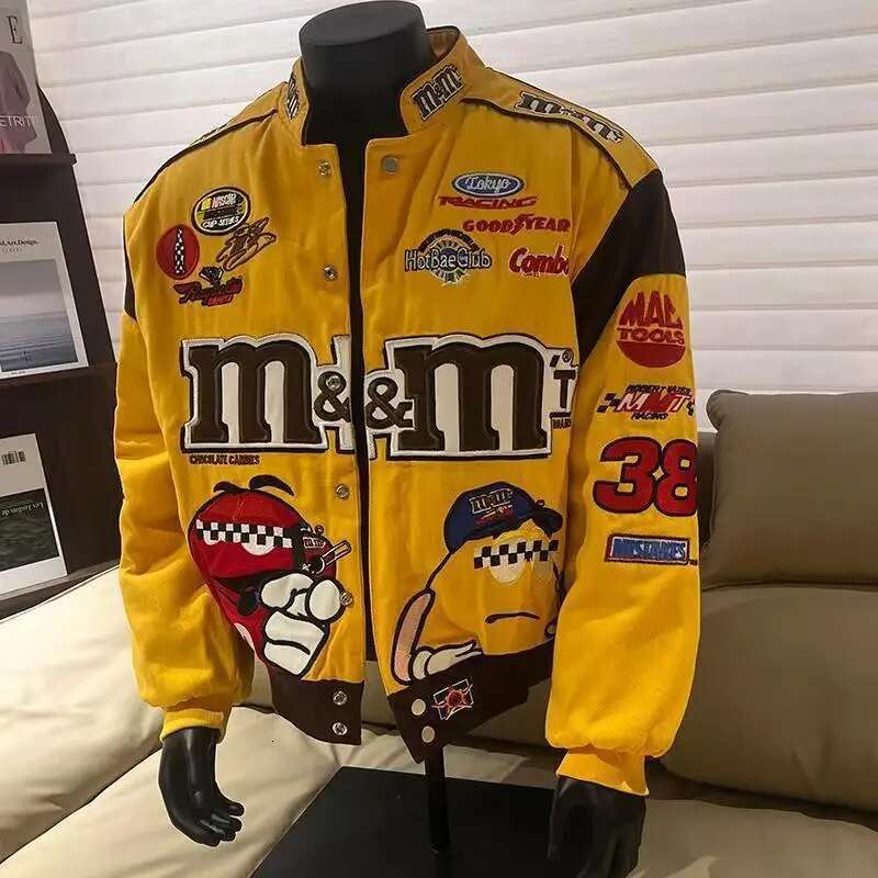 American Cartoon Embroidery Men Baseball Unisex Spring Autumn vintage Fashion Crand Loose Jacket motorcycle Printing Coat