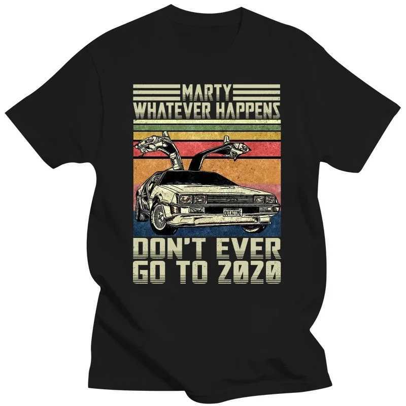Mans Marty will never go to 2022 T-shirt Back to the Future Delorian Time Travel Movie BTTF Clothing Fun T-shirt Gift T-shirt W250224