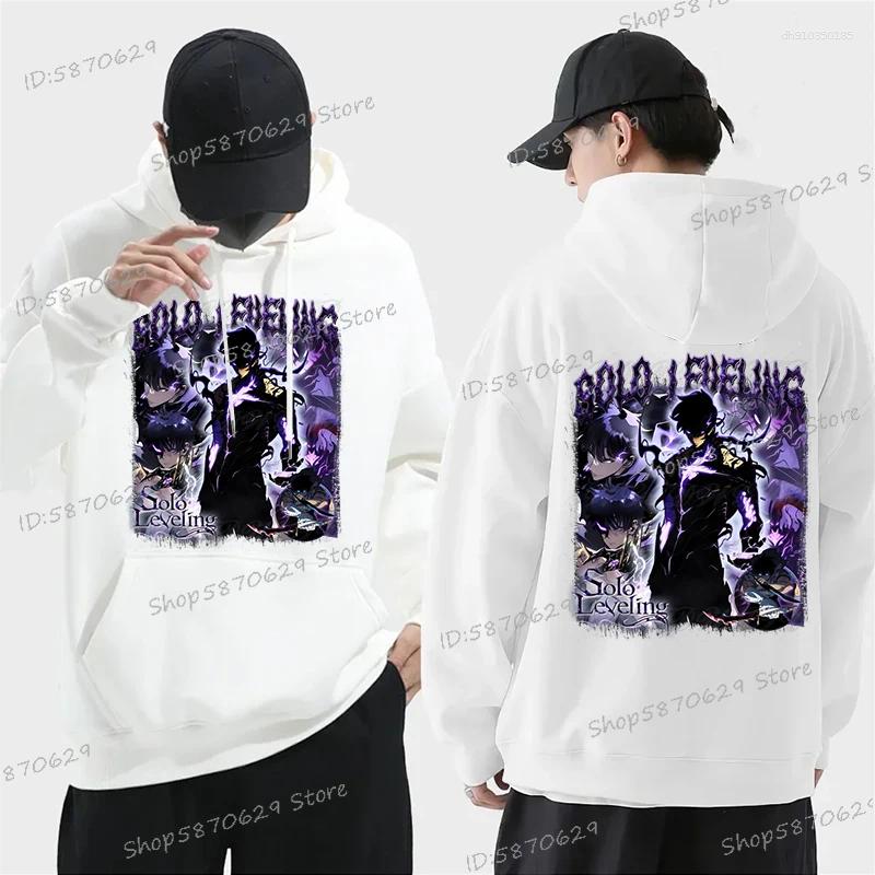 Men's Hoodies Anime Solo Leveling Sung Jin Woo Men Casual Harajuku Streetwear Funny Manga Loose Sweatshirts Fashion Unisex Hooded