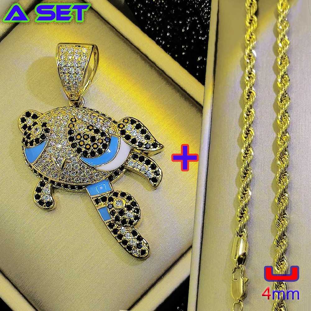 Fashion Graffiti New Design Hip Hop Necklace Diamond Inlaid Anime Character Pendant 18K Gold Plated Trendy Boutique X250224