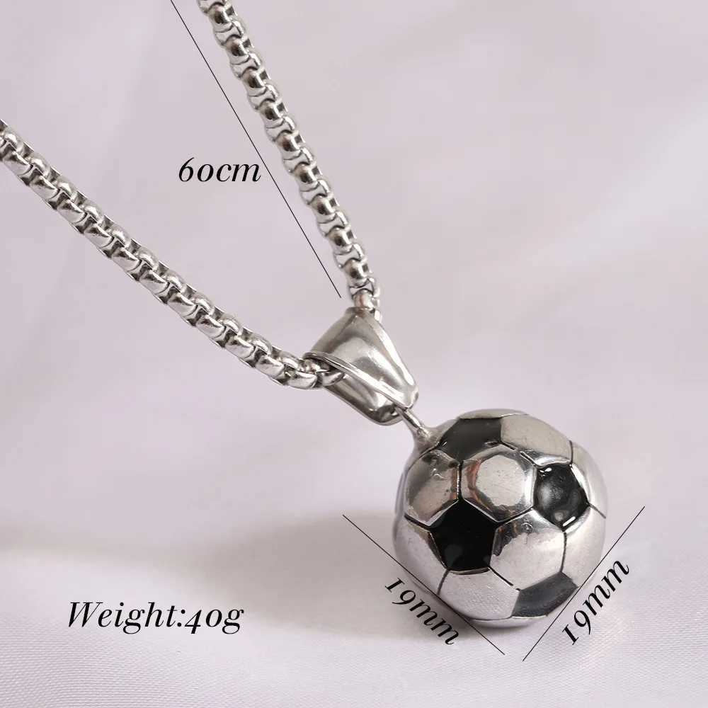 HNSP stainless steel football pendant chain necklace suitable for boys jewelry football accessories X250224
