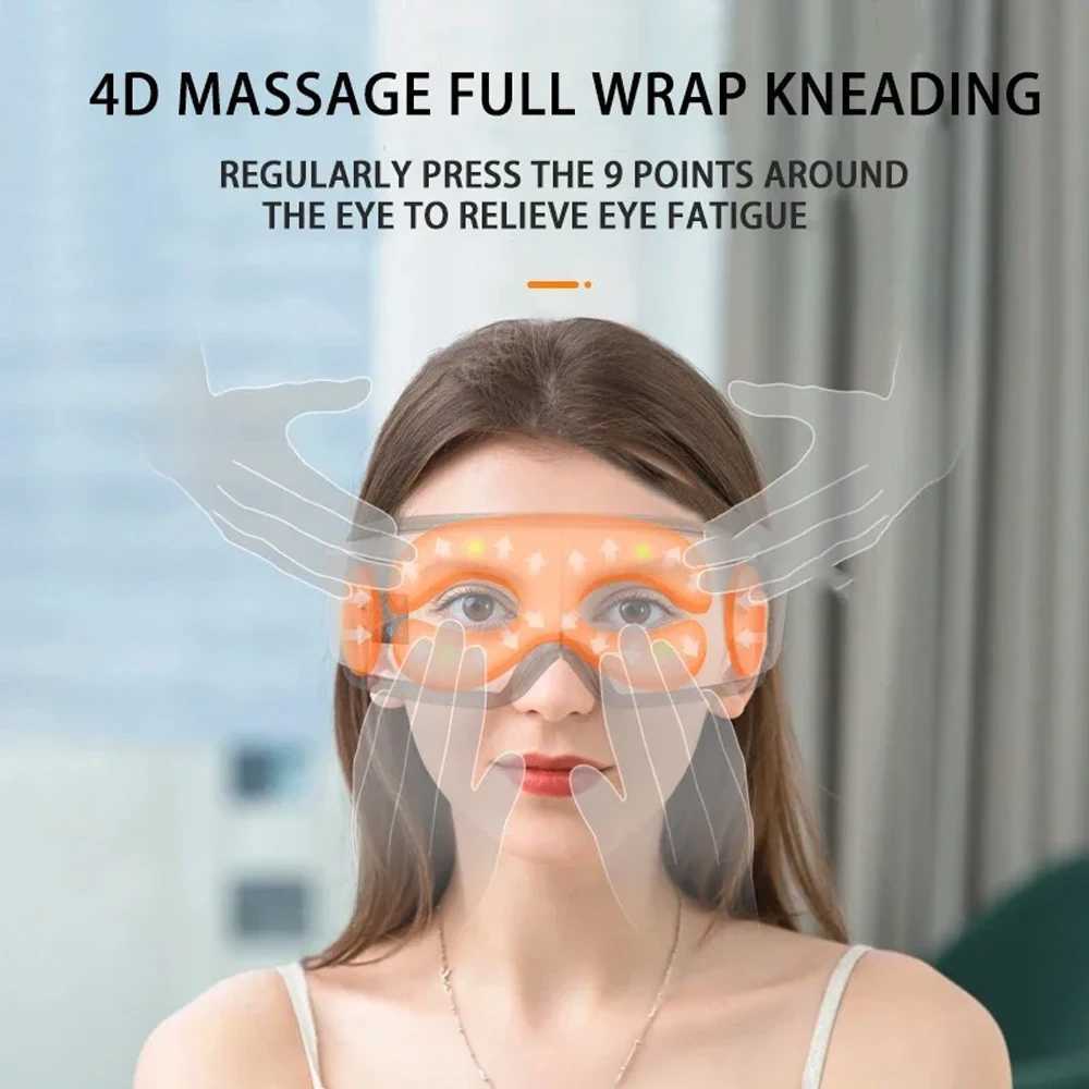 4D Eye Massager Smart Airbag Vibration Eye Care Instrument Hot Compress Bluetooth Eye Massage Relaxation Relieve Eye FatigueXJ250224