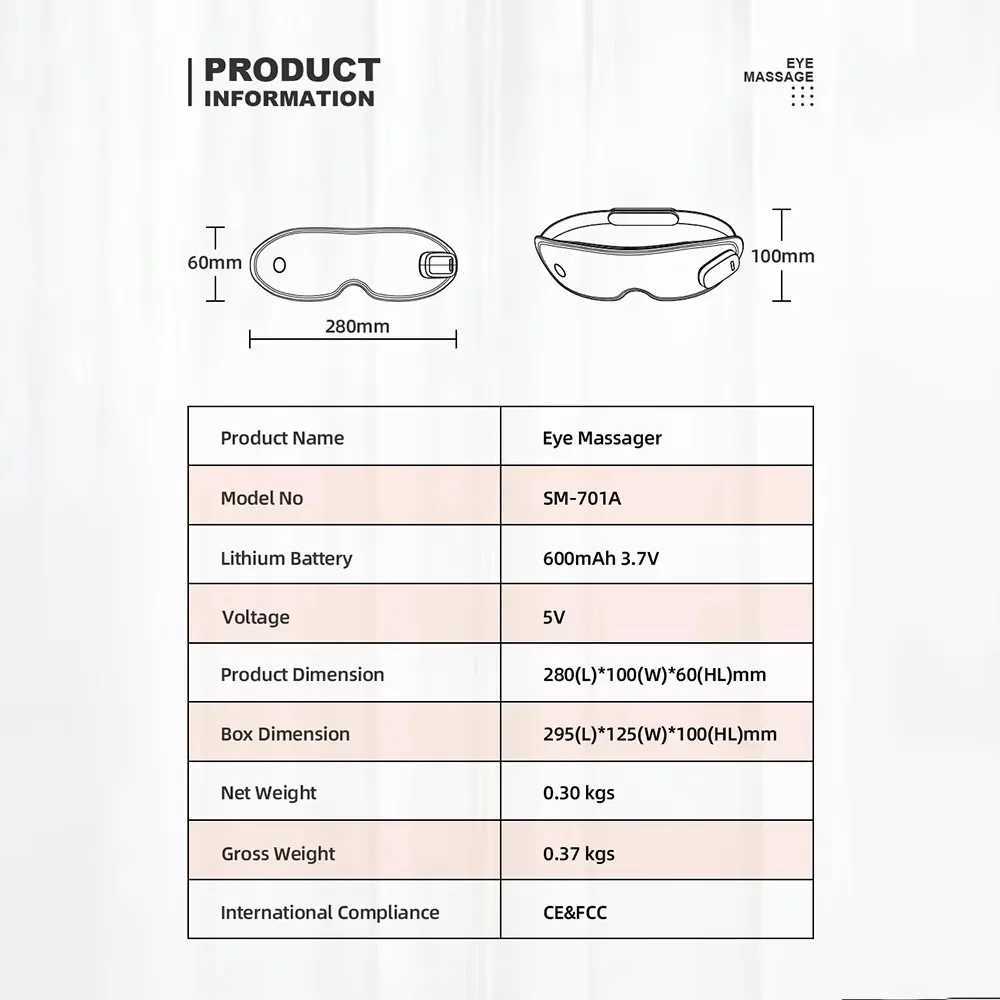 JXP Compress Eye Massage with Vibration Sleep Mask Air Pressure Blackout 3D 3 In 1 Charger Dry Eye Massager InstrumentXJ250224