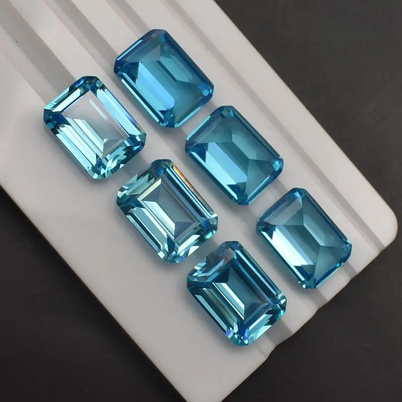 Pretty Aquamarine Stone Emerald Cut VVS Loose Gemstones for Jewelry Making Accessories DIY Jewelry /Collection/Inlay/Gift 250222