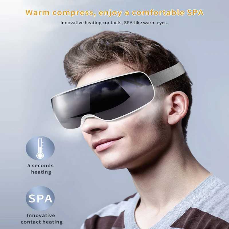 Folding eye massager with thermal vibration Bluetooth visual eye care instrument glasses EMS thermal compression fatigue bag wrinklesXJ250224