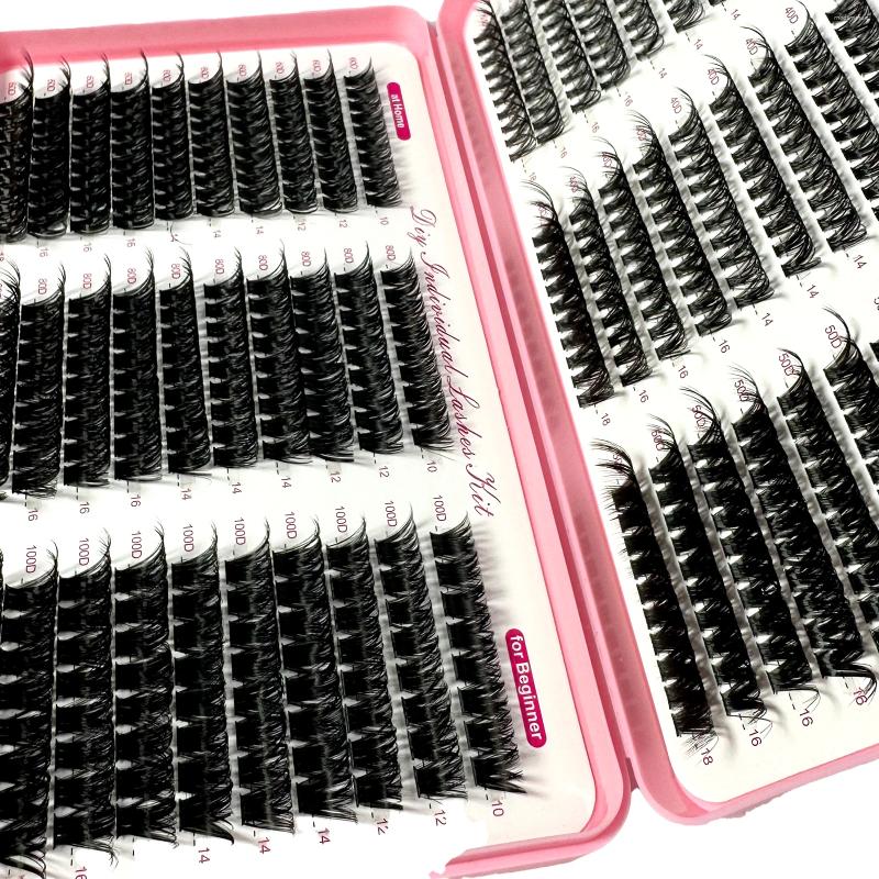 False Eyelashes 570/640pcs Individul Claster Eyeash Thick Fluffy Extension 30D/100D Mix Length DIY Cluster Lashes