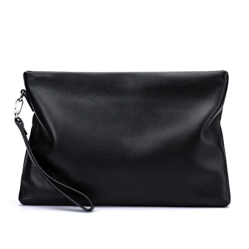 SENOFAN 2024 Clutches Men Envelope Handbag Genuine Leather Sheepskin Wallet Pouch Clutch Business Phone Bag Male
