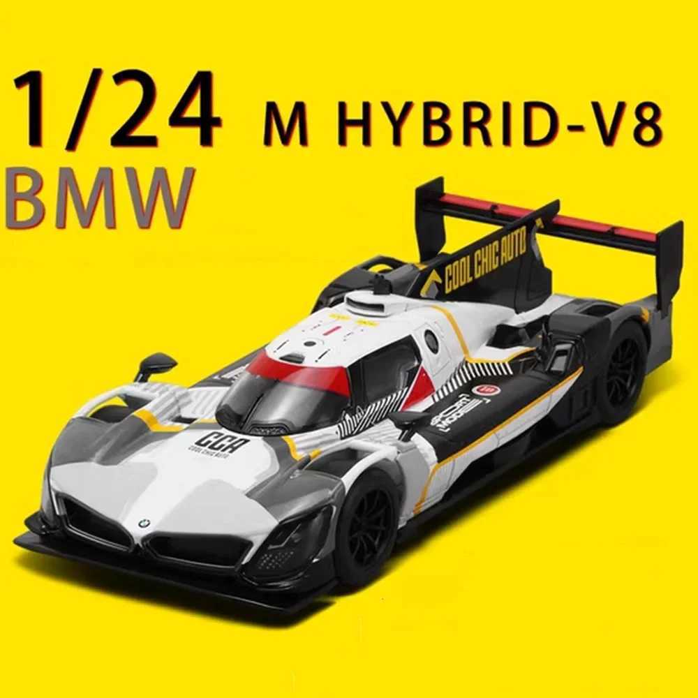 1 24 M HYBRID V8 Toys Miniature Model Car Diecast Alloy Racing Doors Opened with Sound Light Vehices Boyfriend Birthday Gift Free shipping