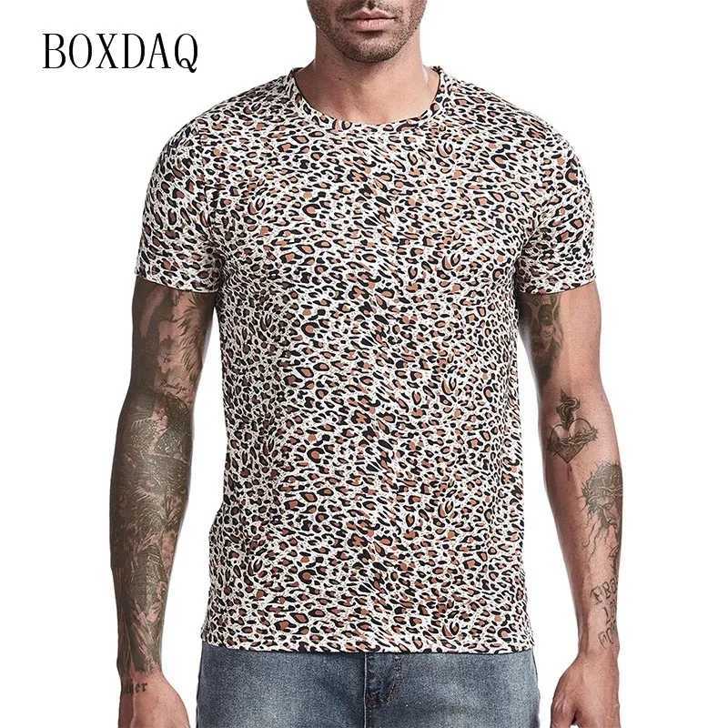 Leopard mens fashion T-shirt short sleeved street clothing 3D printing trend T-shirt 6XL plus size mens clothing O-neck casual top T-shirt W250224