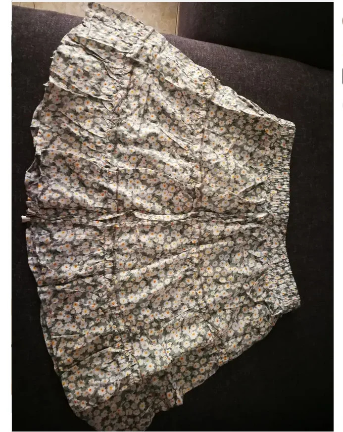 Woman Skirts Pleated Summer High Waist Falbala Flower Floral Print Beach a-line Skirt Womens Vestidos Clothing WSL3636 250224