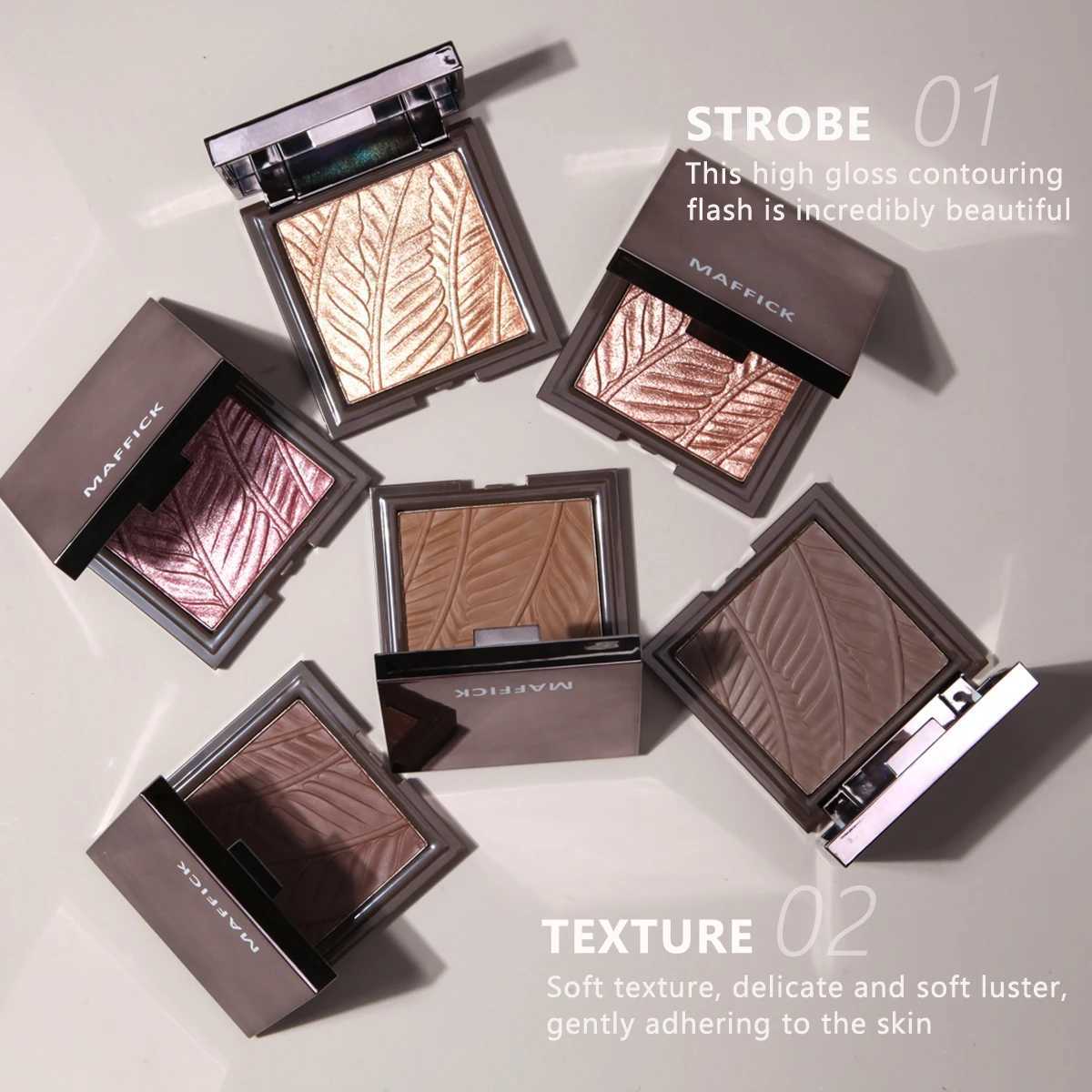 Glisten Highlighter Bronzers Palette Face Shading Grooming Powder Makeup Long-Lasting Face Contouring 3D Nose Contouring Glow XJ250618