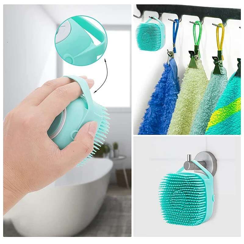 Silicone Cat Shower Pet Shampoo Dispenser Massager Bath Bathroom Puppy Washing Grooming Brush Dog Accessories