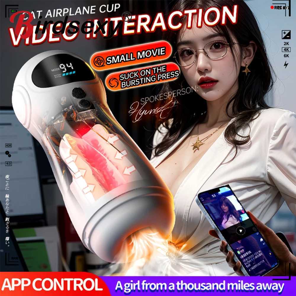 APP Remote Automatic Sucking Male Masturbator Cup Real Vagina Vibration Blowjob Masturbation Heated Sex Manes Toys For ManW250224