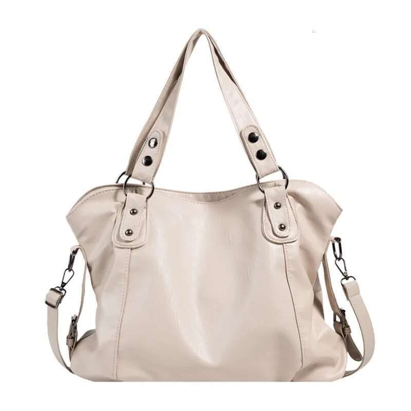 Women's Bags Capacity Black Shoulder Bags For Women Large Shopper Solid Color Soft Leather Crossbody Handbag Lady Travel Tote Bag