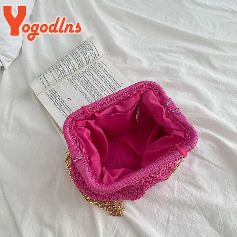 Summer Shoulder Crossbody Bag Straw Weaving Clutch Purse Women Dumpling Crossbody Beach Bag Fashon Cloud Pouch