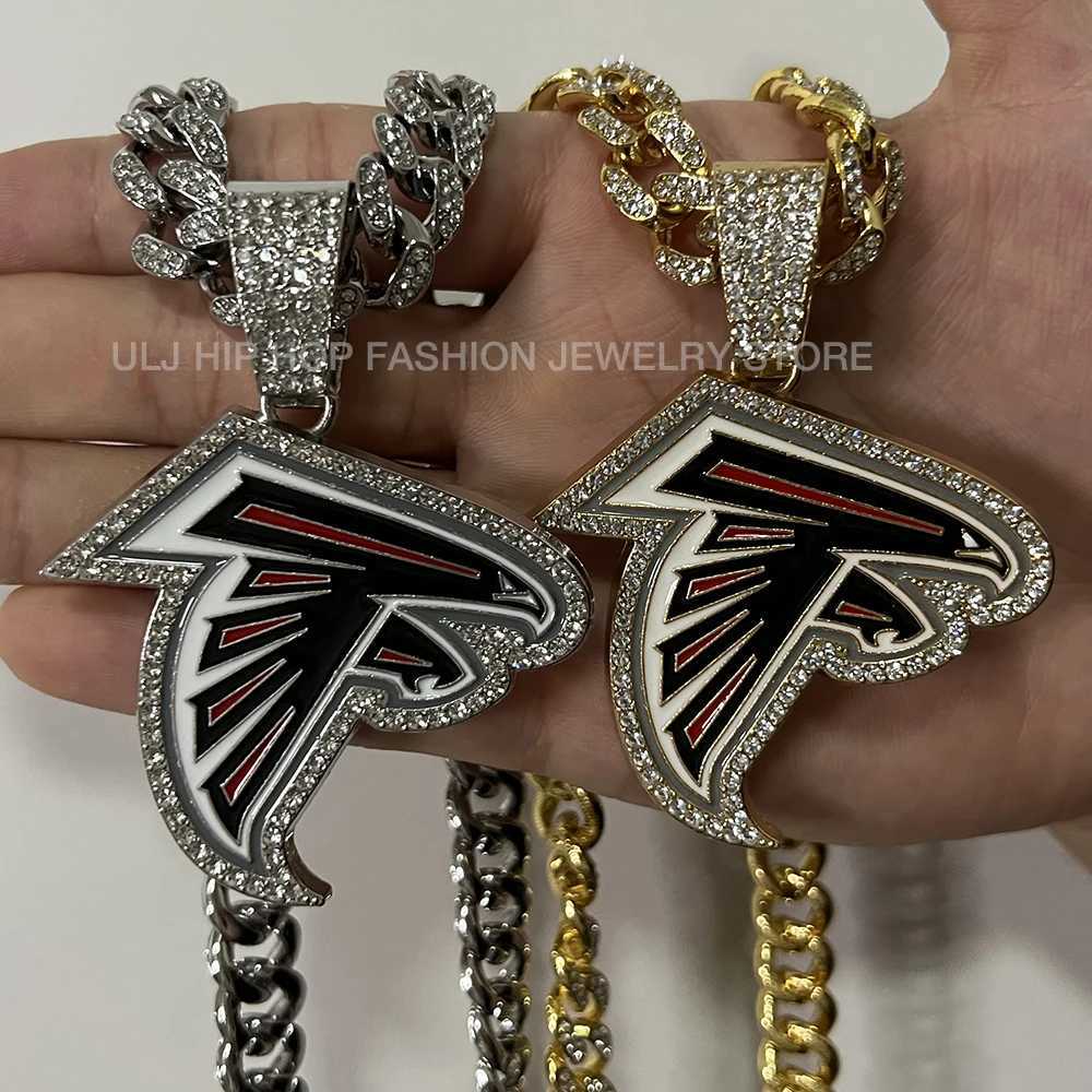 J Hip Hop Hound Pendant Football Chain Necklace with Cuban d out Sparkling Cool Jewelry X250224