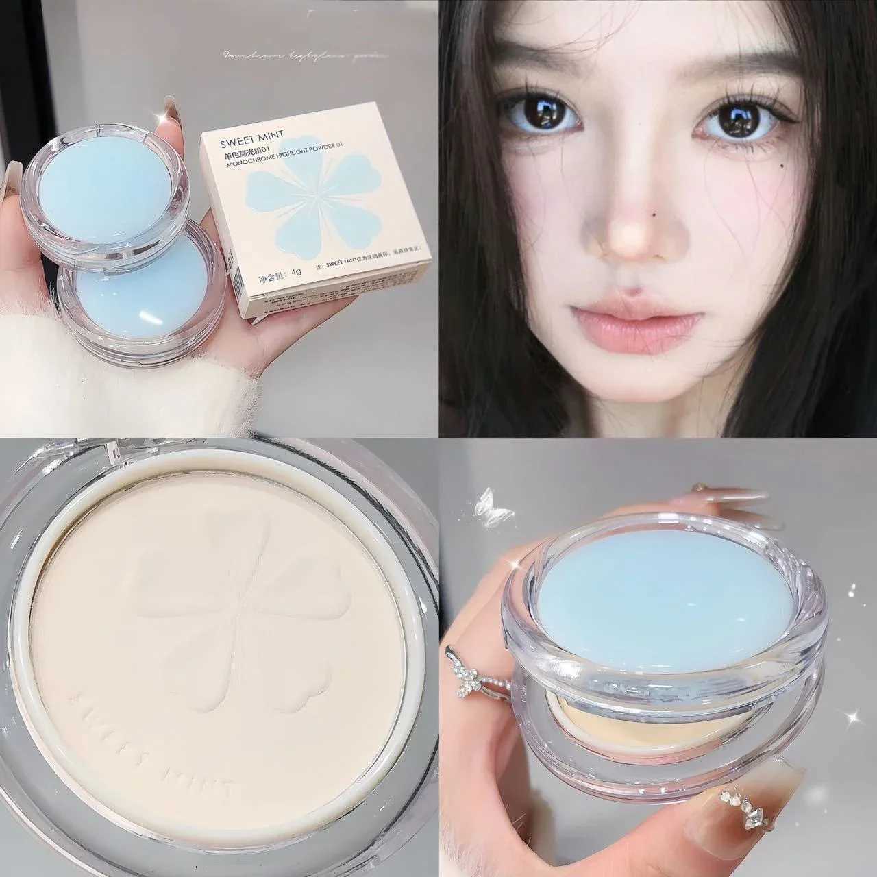 1Pc Matte Oil Control Pressed Powder Waterproof Concealer Pressed Setting Powder Lasting High Gloss Brighten Face Korean MakeupXJ250224