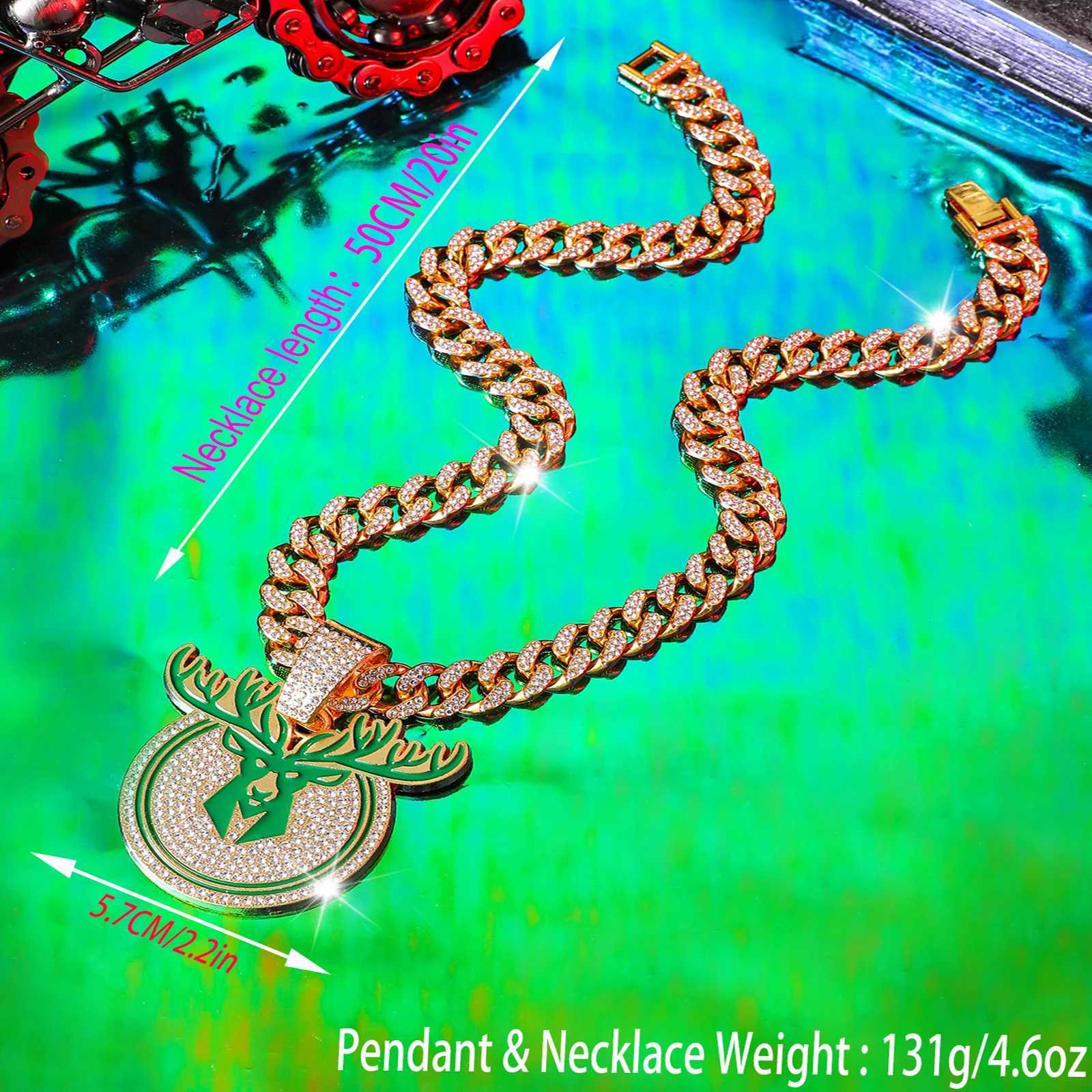 High-Quality Hip Hop Style Deer Pendant Necklace with 20in Cuban Chain X250224