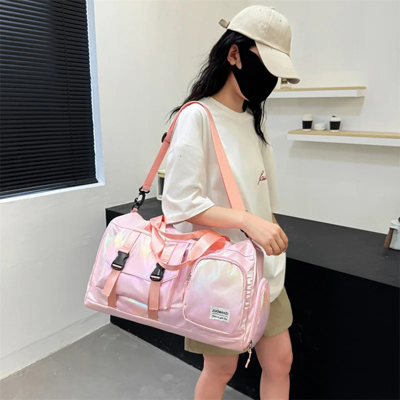 New Free Shipping Designer Bag Pearl Glossy Gym Women Training Handbag Waterproof Yoga Bags Wet Dry Separation Swimming Pack Female Travel Tote Bag