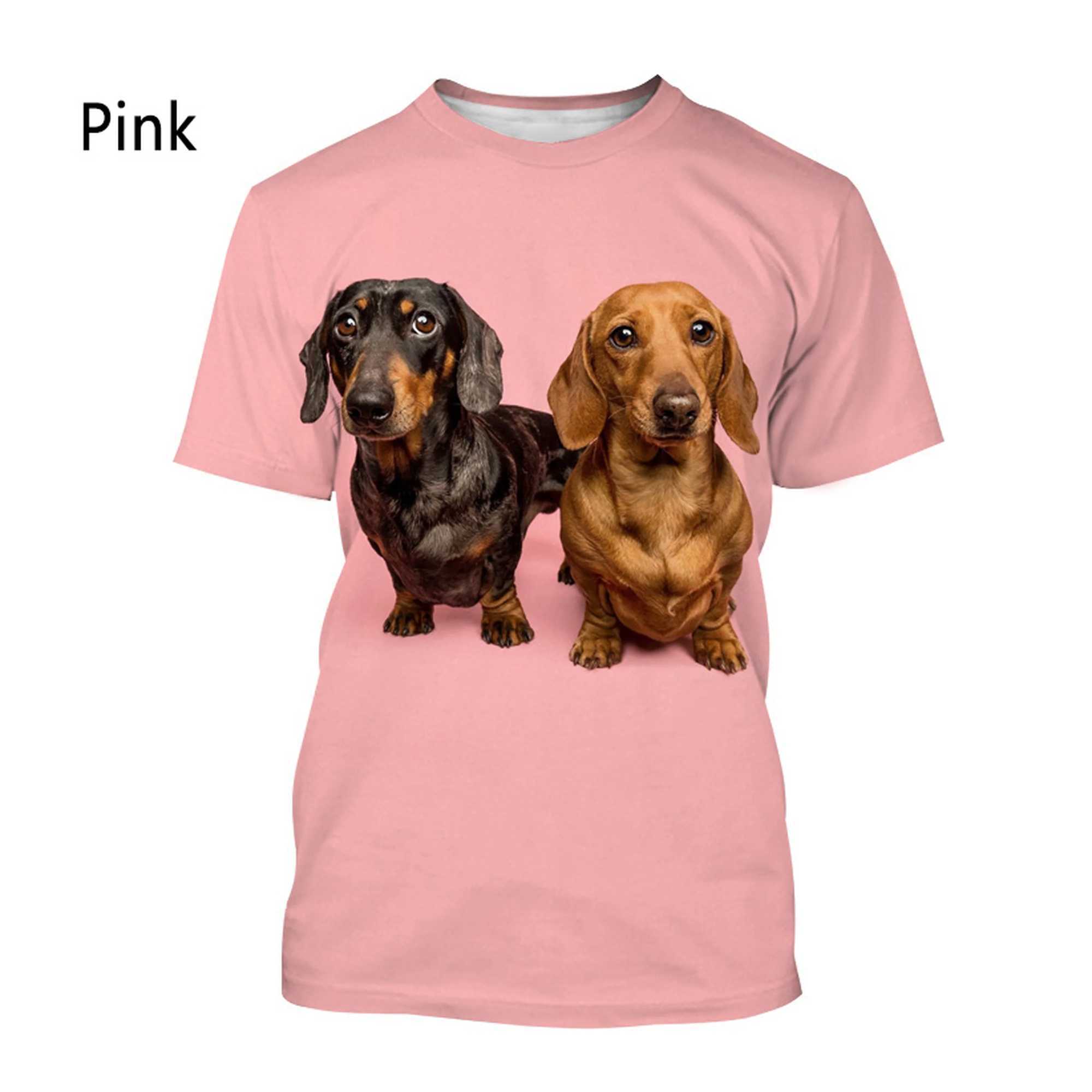 New Fashion Dachshund 3D Printed T-shirt Mens and Womens Casual Short-sleeved T-shirt W250224