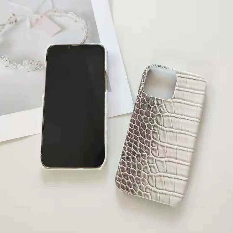 Crocodile Grain Leather Case For iPhone 16 13 14 11 12 15 Pro Max XR X XS 6 6S 7 8 Plus SE2020 Gradient Hard PC Shockproof Cover X250224