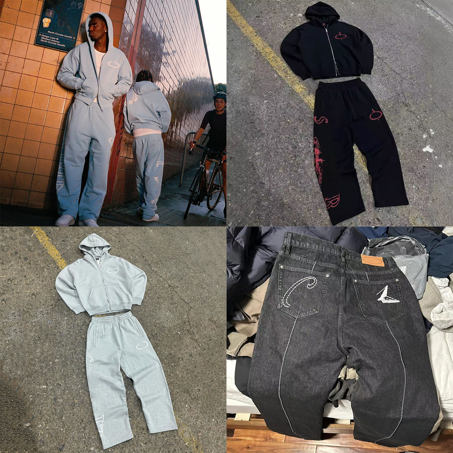 Designer Mens Baggy Jeans Tracksuit Star Embroidery Sports Hoodie Vintage Washed Jorts Hip Hop Sweatpants Casual Denim Shorts Men Streewear