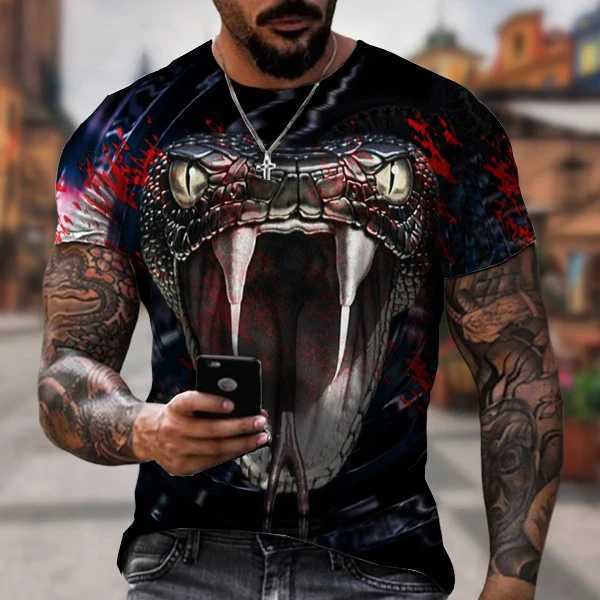 Newest Men and Women Fashion 3d Printed Snake T-shirt Personality Creative T-shirt Tops W250224