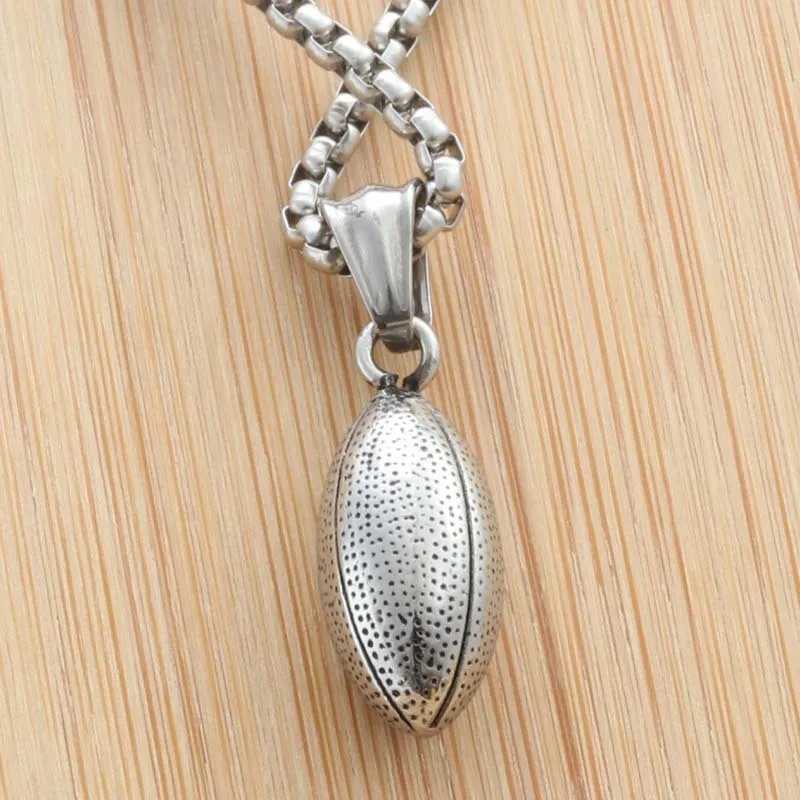 Simple Sports Ball Rugby Long Chain Pendant Necklaces For Men Necklaces For Women Creative Gift Jewelry Making Craft X250224