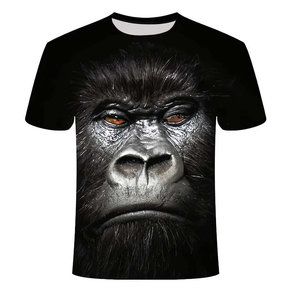 New Mens T-Shirt Fashion 3D Monkey Printed T-Shirts for Men Summer Casual Round Neck Tops Short Sleeve Oversized Funny T Shirt W250224