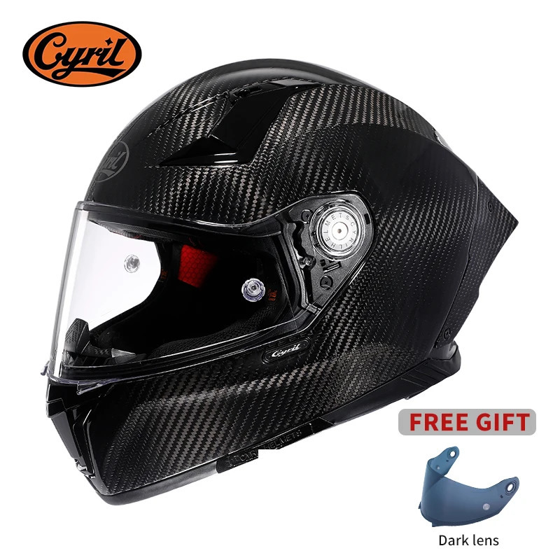 Unisex Lightweight Carbon Fiber Full Face Motorcycle Street Bike Helmets Racing Helmet DOT ECE Approved CYRIL Casque Moto 250222