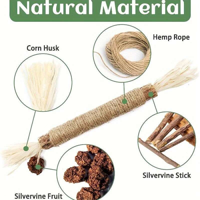 1 Pc Toys Siervine Chew Polygonum Kitty Raffia Grass Supplies Cleaning Teeth Stick Pet Bite Cat Toy Hemp Rope