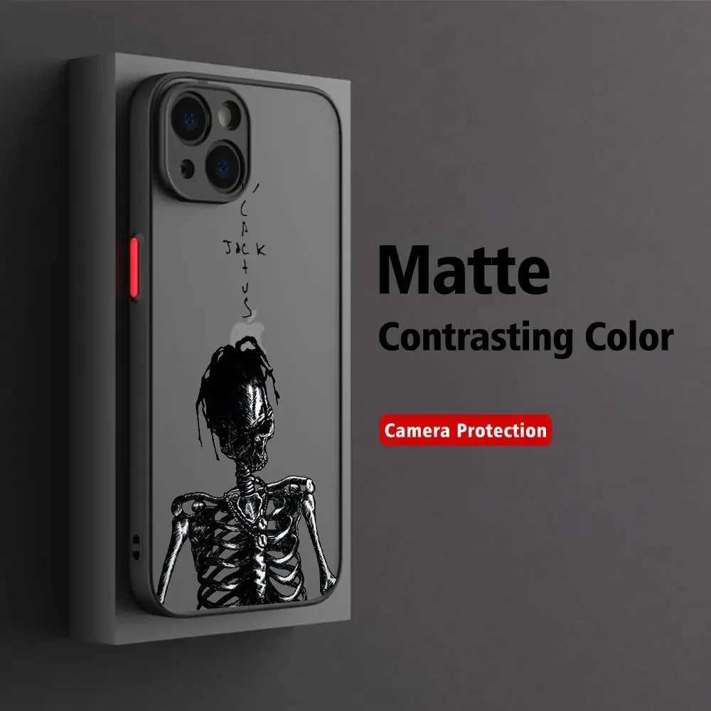 Luxury Travis Scott Cactus Jack Phone Case For iPhone 16 15 14 13 12 11 Mini Pro Max X XR XSMax 7 8 Plus Matte Transparent Cover X250224