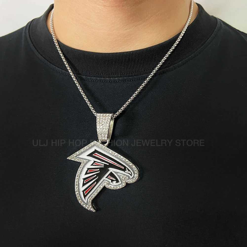 J Hip Hop Hound Pendant Football Chain Necklace with Cuban d out Sparkling Cool Jewelry X250224