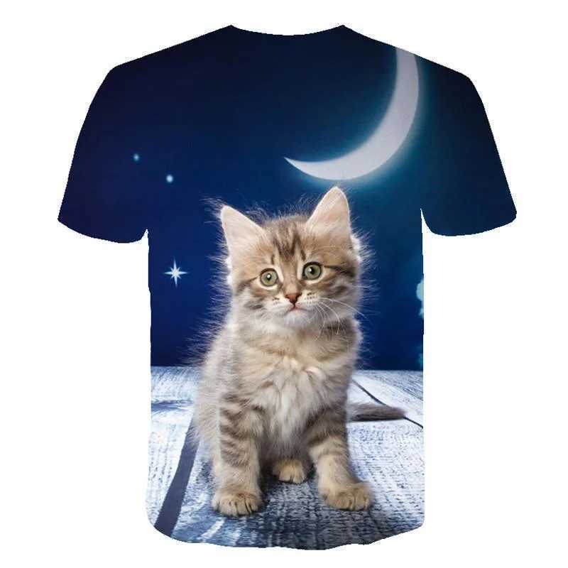 2024 Men/woman High Quality Brand T-shirt Hombre New Men T-shirt Casual Short Sleeve O-neck Fashion Funny Cat Printed 3D T Shirt W250224