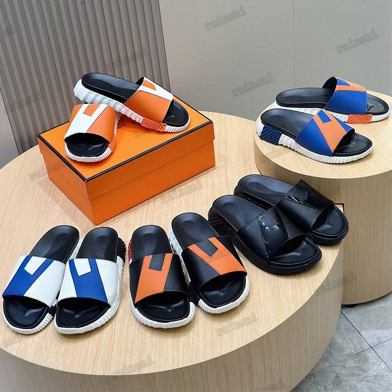 Designer Electric Infra Slippers Sliders Slipper Women Mens Men Womens Leather Black Beige Naturel Calfskin
