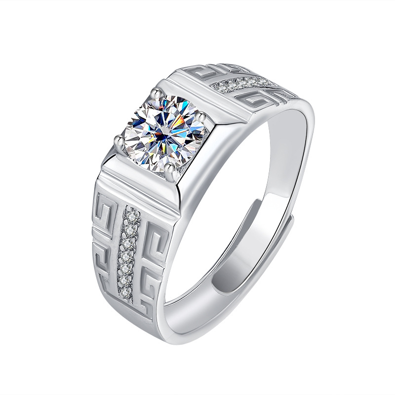 pass diamond tester 1ct VVS moissanite designer ring for men solid 925 sterling silver moissanite ring girl wedding engagement rings mens luxury jewelry gift