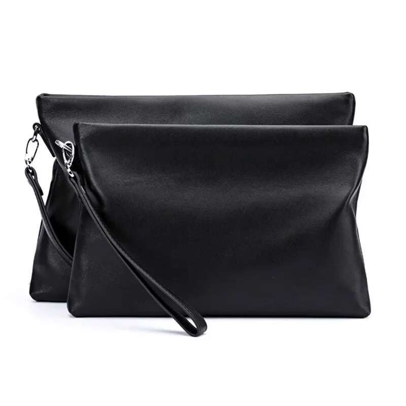SENOFAN 2024 Clutches Men Envelope Handbag Genuine Leather Sheepskin Wallet Pouch Clutch Business Phone Bag Male