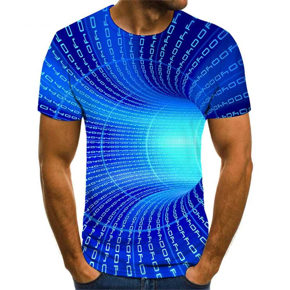 Mens T Shirt Optical Illusion Crew Neck Round Neck 3D Print Plus Size Casual Short Sleeve Clothing Apparel Vintage Streetwear W250224