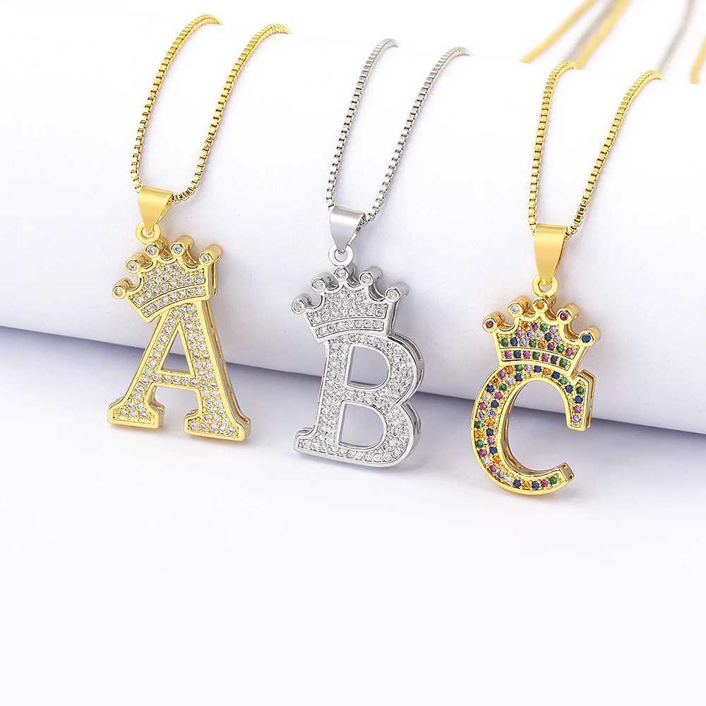 Nidin High Quality 26 A-Z Letters Inlaid Zircon Pendant Necklace Initials Alphabet 3 For Women Jewelry Accessories X250224