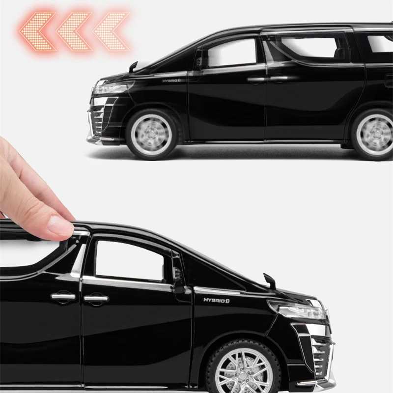 1 32 VELLFIRE Alphard MPV Alloy Diecasts Metal Toy Vehicles Car Model Sound and Light High Silation Kids Gift Free shipping