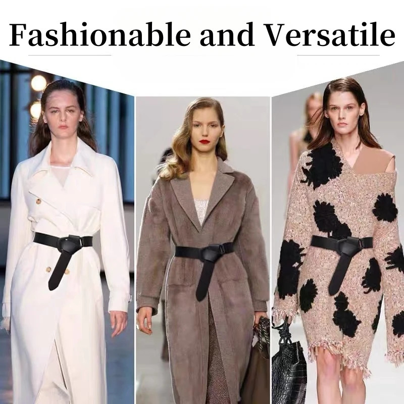 Cowhide Belts for Women Decoration Suit Coat with Sweater Skirt Waist Belt for Womens Waist Closure 250221