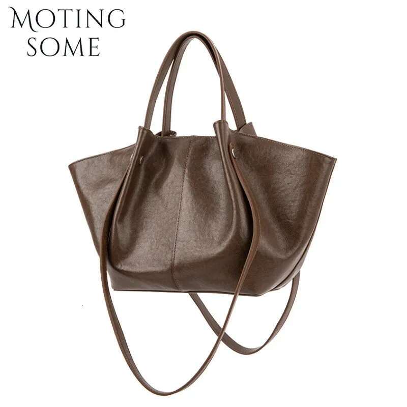 Motingsome Top Qualuty Shoulder Bag Woman Tote Crossbody First Layer Real Plant-Tanned Leather Cowhide Wing Shape Mini Handbag