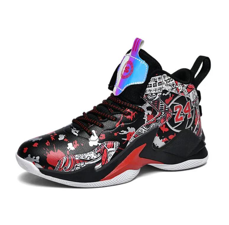 24 Basketball Shoes Black Purple Shock-Absorbing Non-Slip Sports Sneakers 35-45 Z 2.24-2